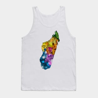 Spirograph Patterned Madagascar Provinces Map Tank Top